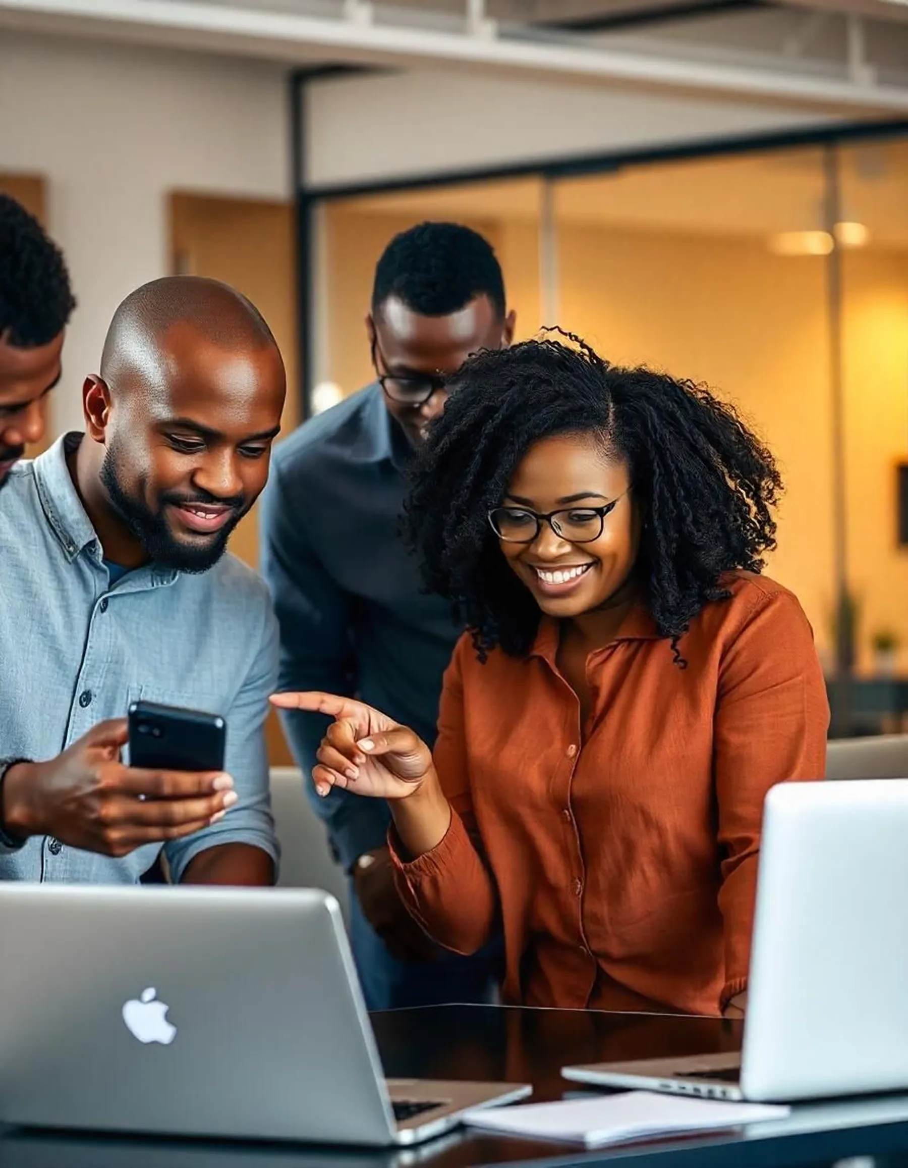 AOME consultants working with a client team